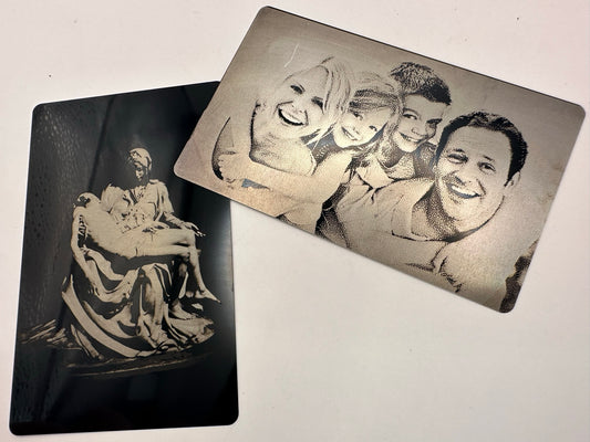 Personalised Engraved Metal Wallet Insert Photo Card